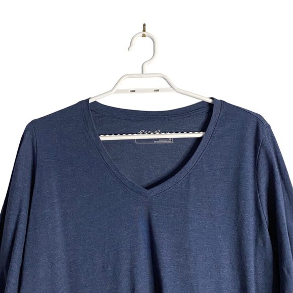 Eddie Bauer Women's Heather Blue Long Sleeve Knit Top - Picture 2 of 8